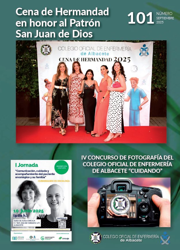 🗞 REVISTA COLEGIO DE ENFERMERÍA DE ALBACETE Nº 101

👉🏼 Ya disponible el ejemplar nº 101 de la revista del COE correspondiente al mes de septiembre.

👌🏼No te la puedes perder!

Una revista hecha por y para enfermer@s ‼️👇🏼
enferalba.com/REVISTA-COLEGI…