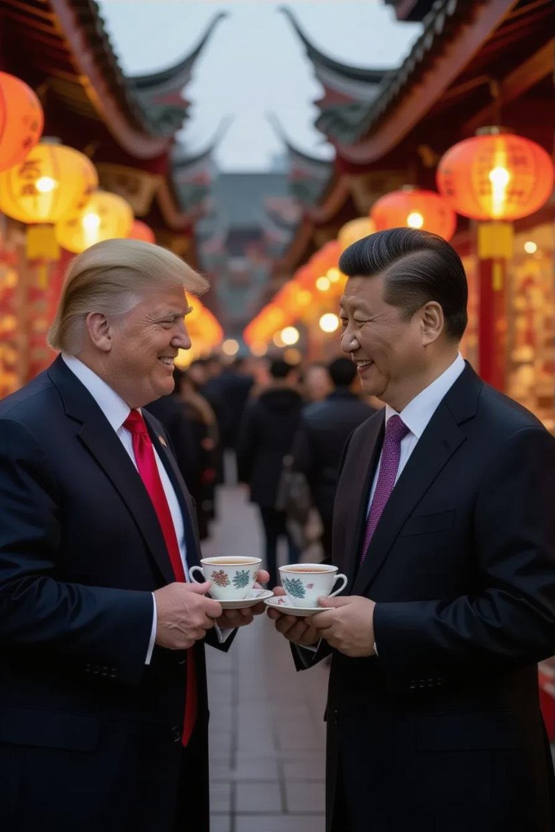 xaimobility's tweet image. _Trump_: &quot;Xi Jinping, my friend, I&apos;m loving the sweet taste of success! Just made trillions on my tariff bets. You must be green with envy!&quot;

_Xi Jinping_: &quot;Haha, congrats, Donald! I&apos;m doing pretty well myself. Made a killing shorting the market before your tariff announcements.…