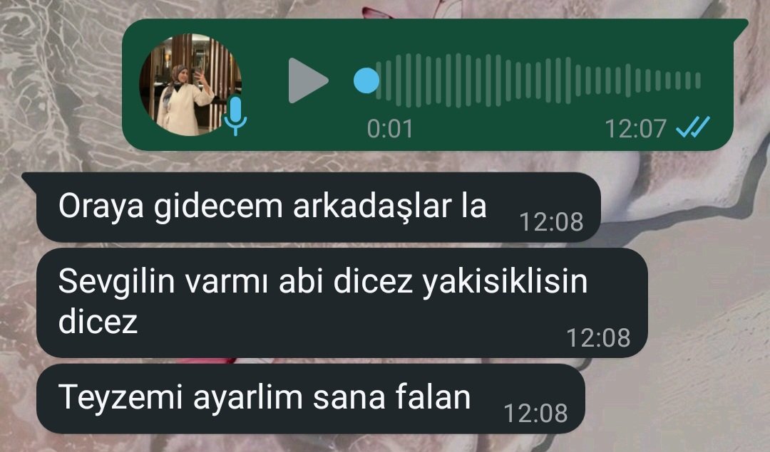 Birini beyenmişimdir o sırada yeğenim