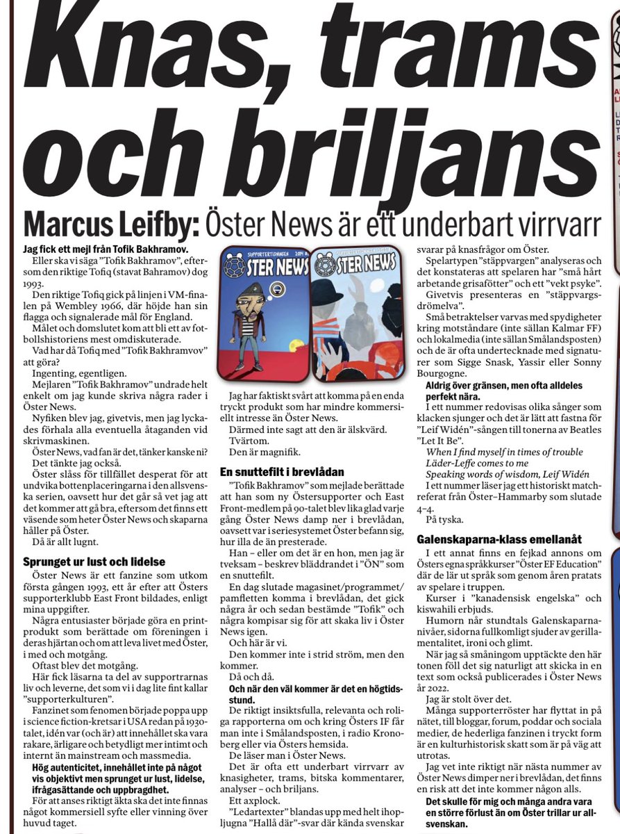 Öster News är en kul och knasig kulturhistorisk pärla. 💙❤️