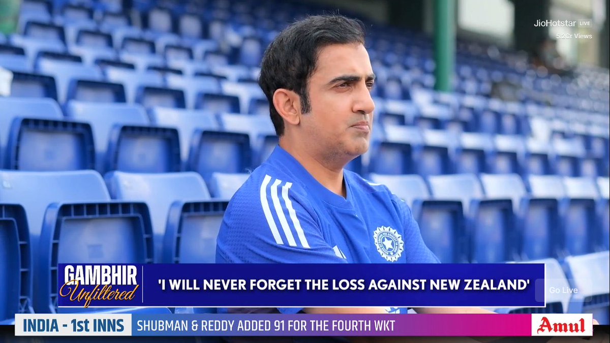 ViratKoisaAxom's tweet image. Gautam Gambhir ने कहा, “न्यूज़ीलैंड के खिलाफ घरेलू टेस्ट सीरीज़ में मिली हार आज भी दर्द देती है।”

#INDvsWI