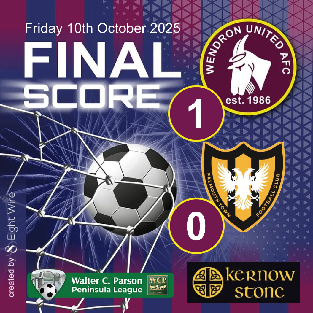 𝗥𝗲𝘀𝘂𝗹𝘁 

We left it late, but we got there. 

An injury time Ryan Reeve strike, after good work from Pledger and Andrew, puts us in the hat for the next round of the <a href="/swpleague/">WALTER C. PARSON PENINSULA LEAGUE</a> Cup. 

Best wishes to Falmouth Town for the rest of their season and a huge thank you to all