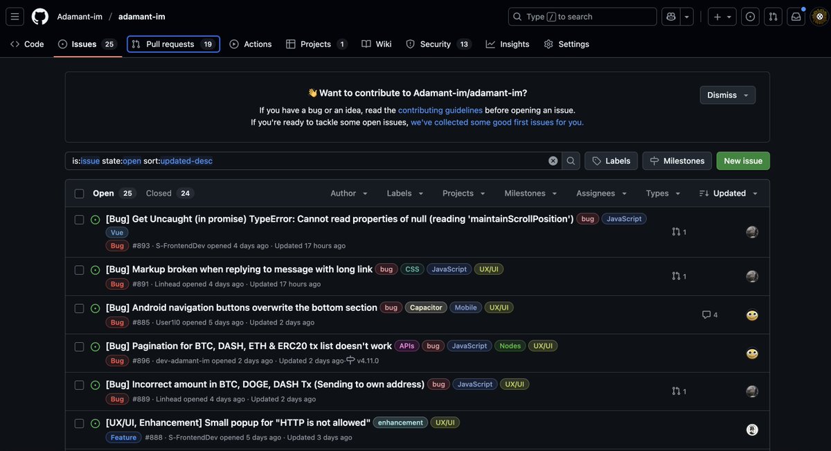 al_onyxprotocol's tweet image. #BUIDL @adamant_im 

Issues: github.com/Adamant-im/ada…

Kanban: github.com/orgs/Adamant-i…

#privacy #PrivacyMatters #PrivacyCoins 
#Decentralization #Anonymous
