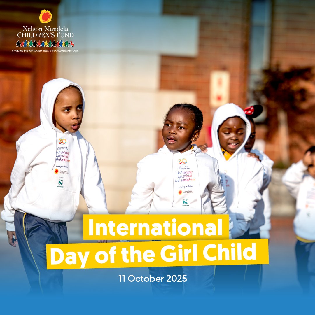 Today is International Day of the Girl Child👑 This year’s theme, “Elevating Girls’ Voices for Sustainable Development,” reminds us that progress begins when girls are safe, heard &amp; free to lead🌸 For 30 years, #NMCF has worked to make that a reality💛 #ServeLikeMadiba