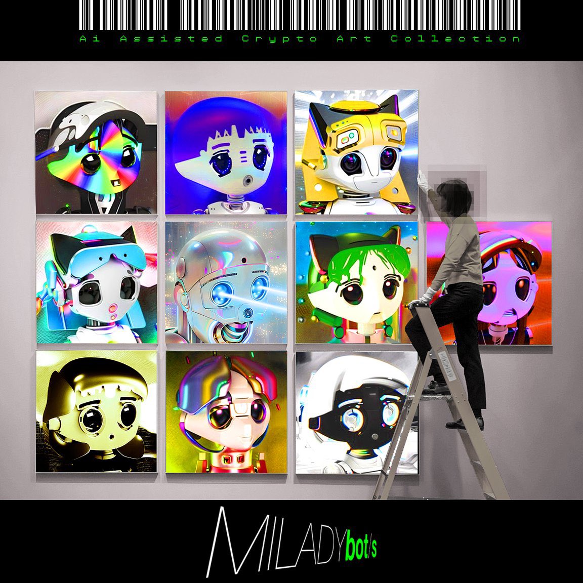 CryptoNunks's tweet photo. The blockchain has #NeoPopArt “printable” nft/s #Miladybots #NeoChibi #ColLabsArtist / #1111Hz 25D ∆©˚ https://t.co/e7uMMkS5fC