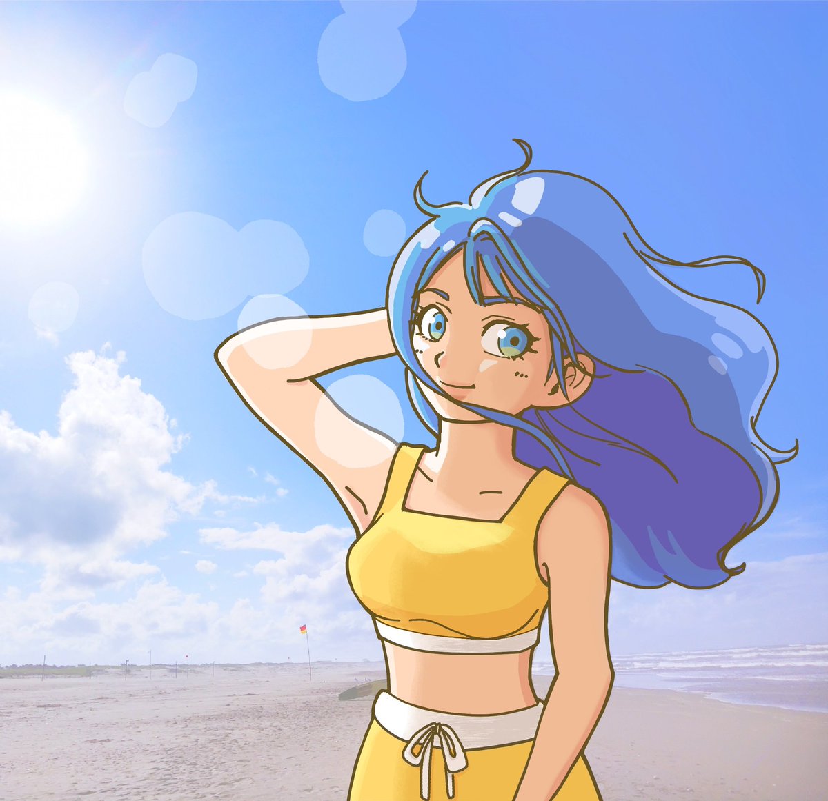 背景の画像とイラストが馴染んでなかったのでちょっと修正してみました🏝️
少し良くなったかな
#イラスト #女の子 #イラスト好きな人と繋がりたい