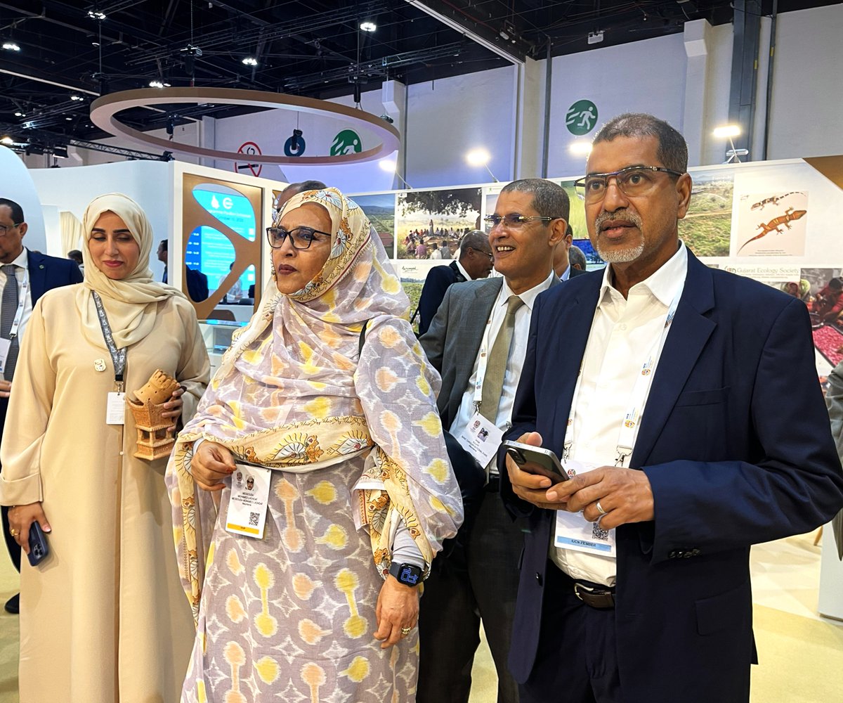 prcmarine's tweet image. [#IUCNCongress]🇦🇪 Day 2 in Abu Dhabi and the energy is still high !

At the West Africa stand, we were honored to welcome istinguished figures such as H.E. Mrs. Messaouda Baham Mohamed Laghdaf, Mr. @ASHoffmann58, and Mr. Thierry Renaud. 

#PRCM #NatureForAll #Biodiversity

1/2⬇️