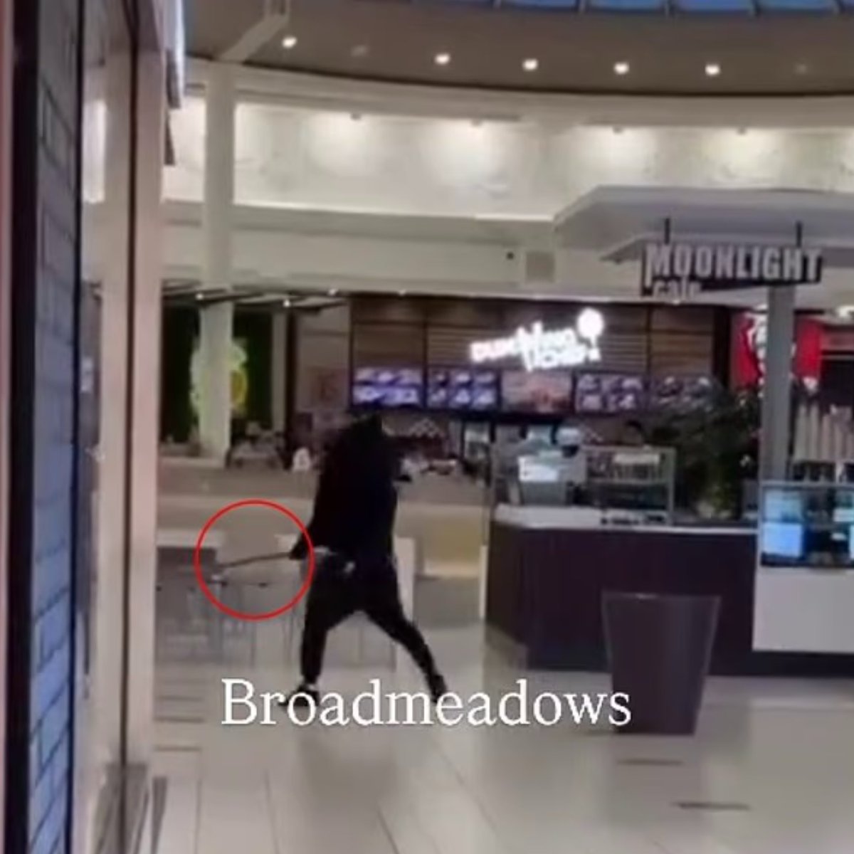 ausvstheagenda's tweet image. In an ironic twist, the two masked men who were wielding machetes at each other in the middle of Broadmeadows Shopping Centre were fighting right across the road from a machete amnesty bin.