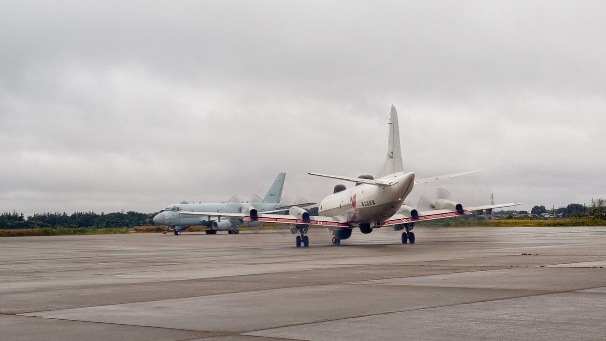 katamoke's tweet image. UP-3Dエンジン始動&amp;amp;タキシング開始
(｀･ω･´)ゞ

#下総航空基地
#P3C