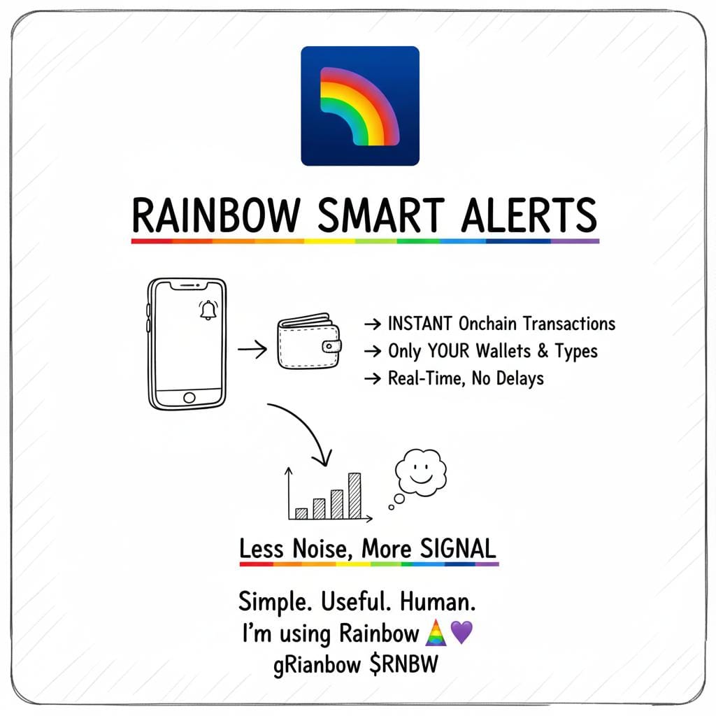 DrollBySam's tweet image. You know that feeling ? 

Constantly checking your wallet, refreshing every few minutes, worried you might miss something important.

Yeah, been there too

That&apos;s exactly why I love what @rainbowdotme is doing with their smart alerts:

➥ Get notified instantly when your…