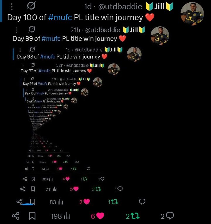 utdbaddie's tweet image. Day 101 of #mufc  PL title winning journey ❤️