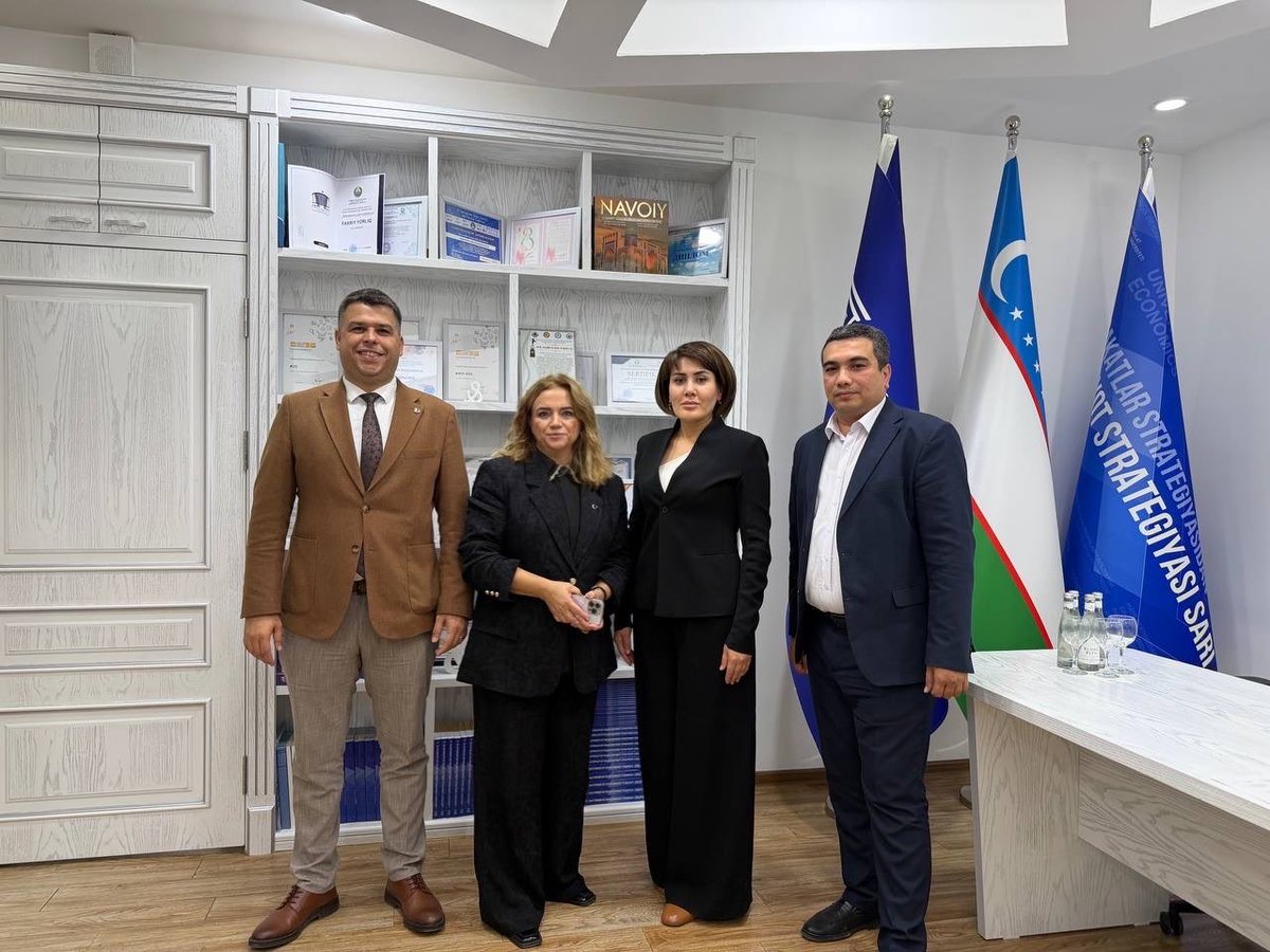 🌍 Özbekistan temaslarımız kapsamında
Taşkent Devlet Ekonomi Üniversitesi Rektör Yard. Prof.Gulnora Abdurakhmanova ile bir araya geldik.
Görüşmede inovasyon, teknoloji transferi ve girişimcilik alanlarında ortak projeler ele alındı. 🤝🇹🇷🇺🇿
<a href="/TCSanayi/">Sanayi ve Teknoloji Bakanlığı</a> <a href="/mfatihkacir/">Mehmet Fatih KACIR</a> <a href="/YucelOgurlu/">Yücel Oğurlu</a>