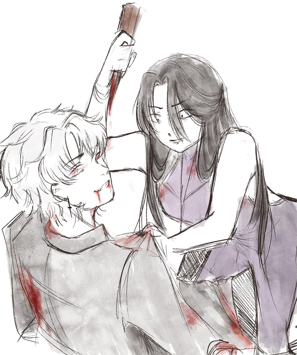 Told <a href="/doodle_bii/">bii</a> I was gonna find a new artist to replace her ( AS A JOKE ) and she sent me this 
Happy Halloween 🫠🎃