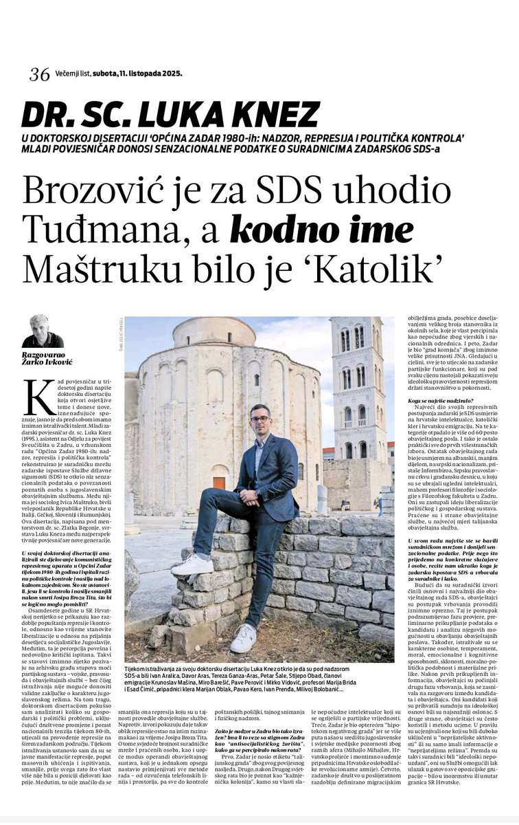 "Brozovic je za SDS uhodio Tudjmana, a kodno ime Mastruku bilo je "Katolik". Mladi i pravi povijesnicar nam otkrije istinu! 👍