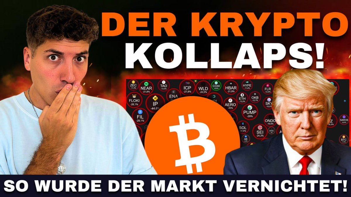 Der Krypto-Flash-Crash war brutal. Bitcoin fällt, Altcoins implodieren,  Liquidationen in Milliardenhöhe. Ich zeige euch JETZT, was wirklich  dahintersteckt – und wie ich meine Positionen anpasse. 📺 Neues Video ist  online: https://t.co/6xZE1H693n