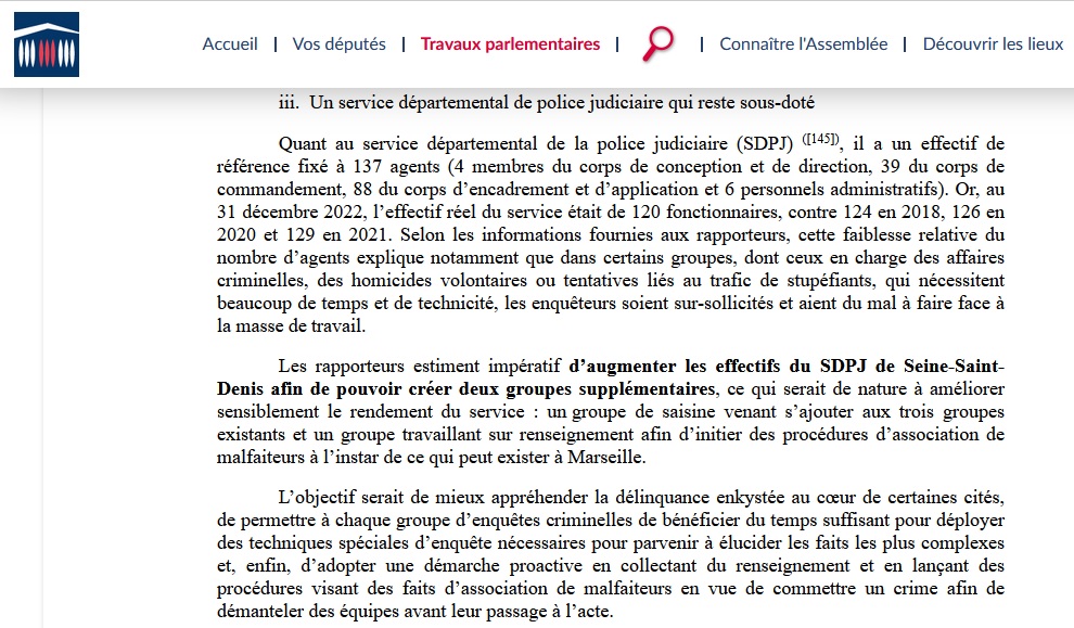 L'expression techno continuum de #sécurité (évidente nécessité d'articuler les moyens) masque mal l'inacceptable : même effectif de #police nationale en #SeineSaintDenis en 2024 qu'en 2004 malgré des besoins criants et 200 000 hab. de +. La <a href="/Gauche_RS/">Gauche Républicaine & Socialiste #FrontPopulaire</a>-93 exige des Etats généraux.
