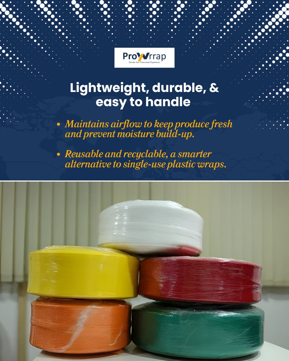 prowrrap's tweet image. In industrial operations, small choices create big impact.
That’s why smart businesses are switching to @prowrrap Soft Net Roll
A lighter, stronger, and more sustainable alternative for pallet and product protection.
#Prowrrapp #SmartPackaging #IndustrialInnovation
