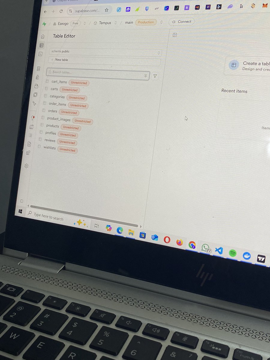Big_Zaddyy_'s tweet image. Day 2 

Today I have started with enabling Oauth (Google login), creating tables and adding Row Level Security to some tables. 

Let’s see how far consistency can go, I hope bugs don’t deter me. 
#naijatech #buildinpublic #Ecommerce #frontend #supabase #webdeveloper