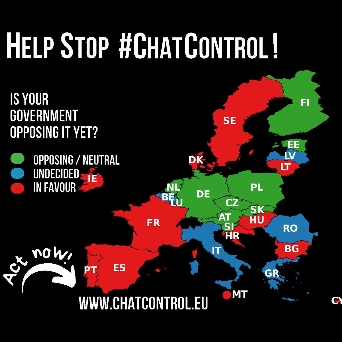 EnriqueSantiago's tweet image. La iniciativa #ChatControl es el mayor ataque a la privacidad y libertades civiles de la historia reciente.

Acabaría con el cifrado de extremo a extremo de apps como WhatsApp y permitiría espiar cualquier conversación.

España debe sumarse a los 10 países de la UE que se oponen.