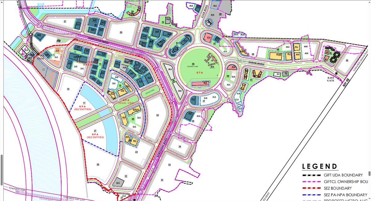 IndexofGujarat's tweet image. GIFT City Map
Shows occupied and empty plots