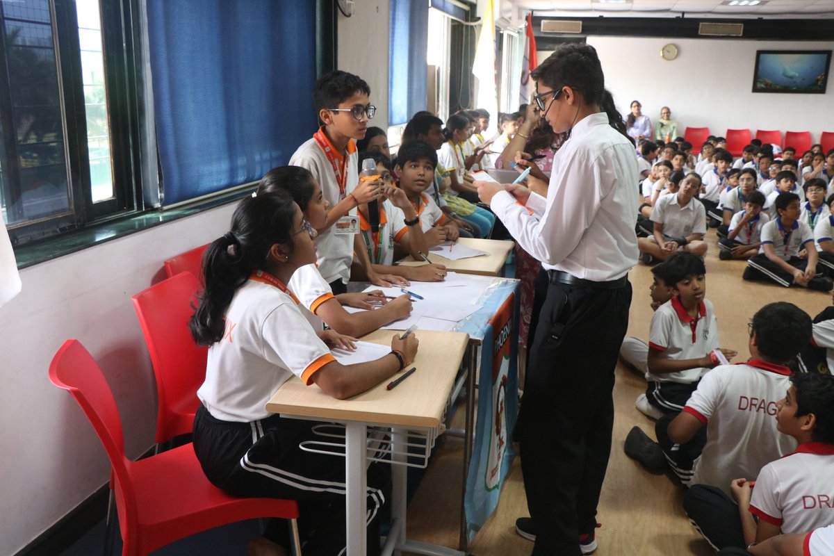 DPSSurat's tweet image. DPS Surat came alive with numbers in the Inter-House Mathematics Quiz! From The Mathletics prelims to Mathemagica finals, students dazzled with logic, creativity &amp;amp; teamwork. Dragon House emerged as winners! 
#DPSSurat #InterHouseMathQuiz #MathMagic