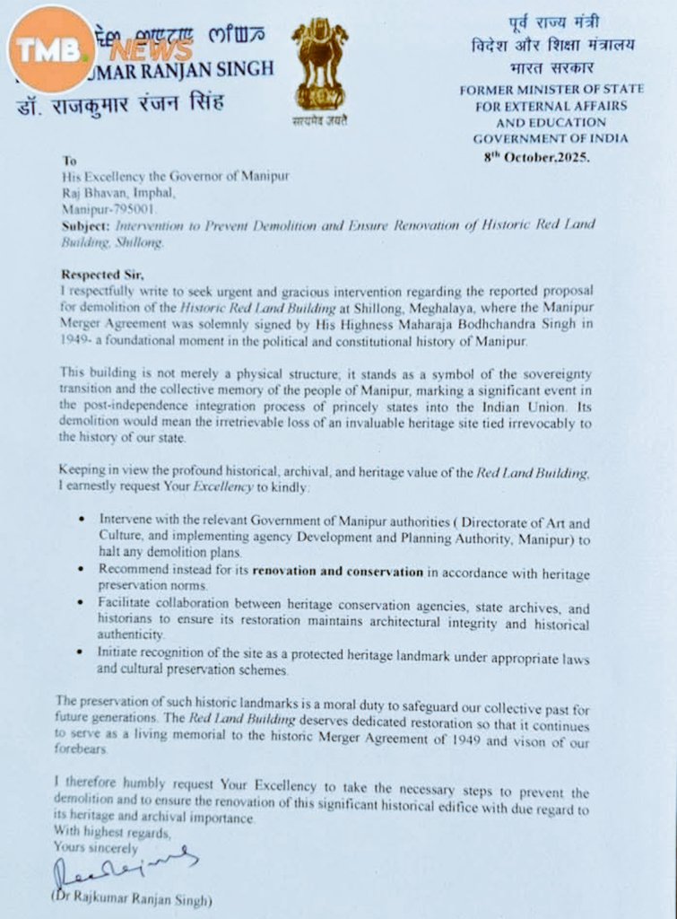 Such a blunder by <a href="/BhallaAjay26/">Ajay Bhalla</a> and <a href="/RajBhavManipur/">RAJ BHAVAN, MANIPUR</a> is utterly unfounded and must be directly addressed to the general public of Manipur. 

It is unacceptable to even consider a path that involves demolishing the historical significance and heritage of Manipur. 
<a href="/AmitShah/">Amit Shah</a>