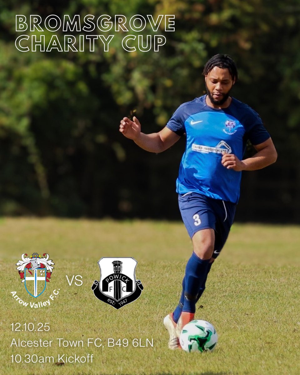 NEXT UP|

Cup action this weekend as we entertain Worcester Prem side Powick in the Bromsgrove Charity cup 🏆

After a weekend off the lads are eager to get back to it ⚽️ any support would be massive 

#UpTheValley
