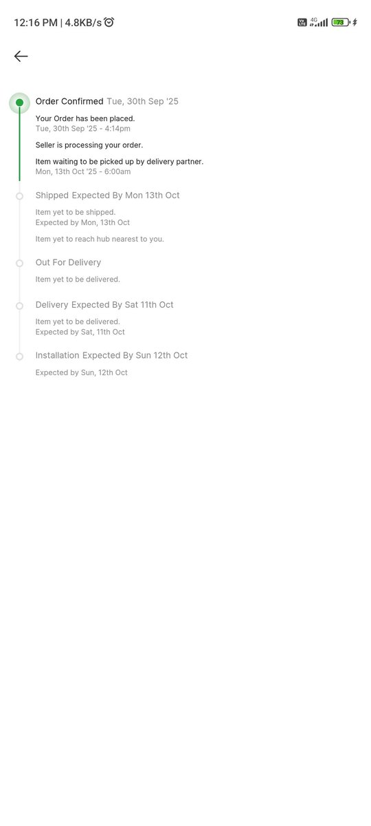 M_AzharJ's tweet photo. @flipkartsupport @flipkartsupport 

Today’s the delivery day, but there’s still no update in the app. No dispatch info either — even after being told to ignore the shipping date because it would be delivered today. Honestly, starting to wonder if it’ll even arrive. Frustrating. https://t.co/oqHO57bSDB