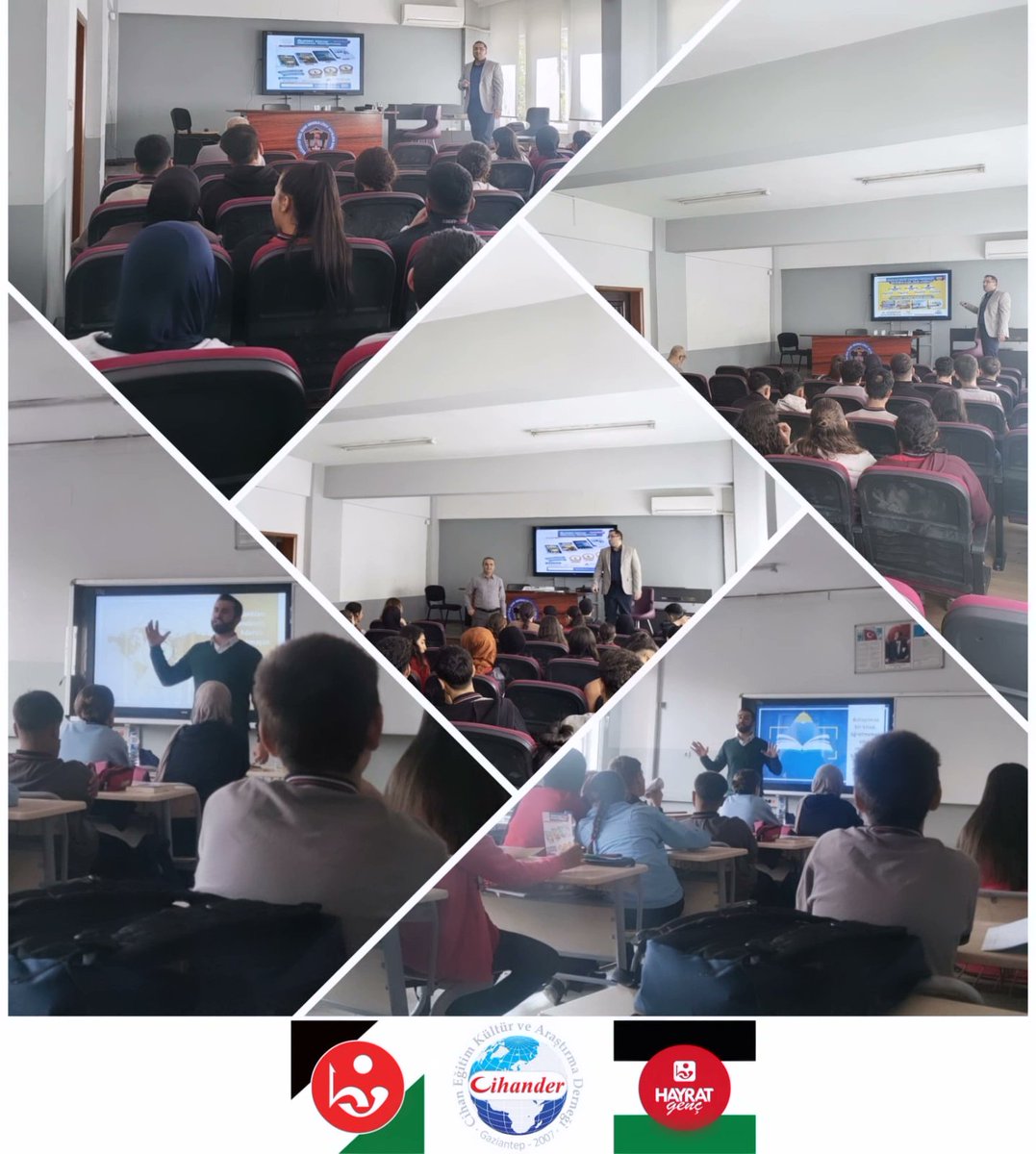 Cihander27's tweet photo. Hayrat Vakfı Eğitim ve Gençlik Sorumlusu Abdullah KOCA tarafından Özel İdare Anadolu Lisesinde gerçekleştirilen program kapsamında,560 öğrenciye“İnsanlık Peygambere Muhtaçtır” konulu sunum ve “Aydınlık Yarınlara – Peygamberimize İnanıyorum Çünkü” tanıtımı yapıldı. 
#hayratvakfi https://t.co/UxaQvDEchR