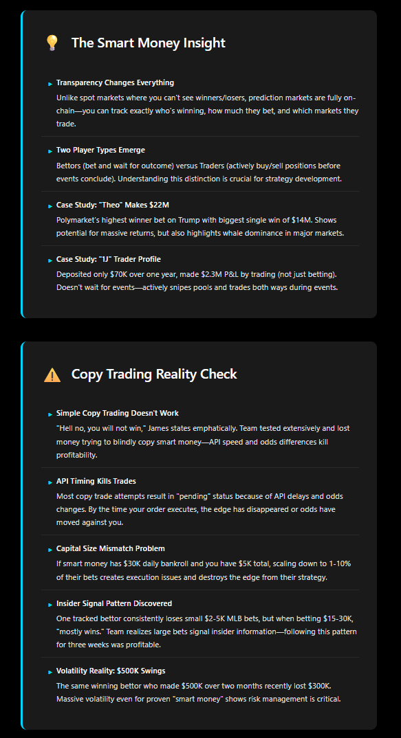 cs_defier's tweet image. AIxBet: Prediction Markets Deep Dive

- Smart money tracking strategies
- Why copy trading doesn&apos;t work + how to fix it
- AIxBet&apos;s hybrid AI + smart money approach
- Proven alpha pool results
- Sniping strategies for asymmetric returns
- Asia market opportunity
- Revenue model &amp;amp;…