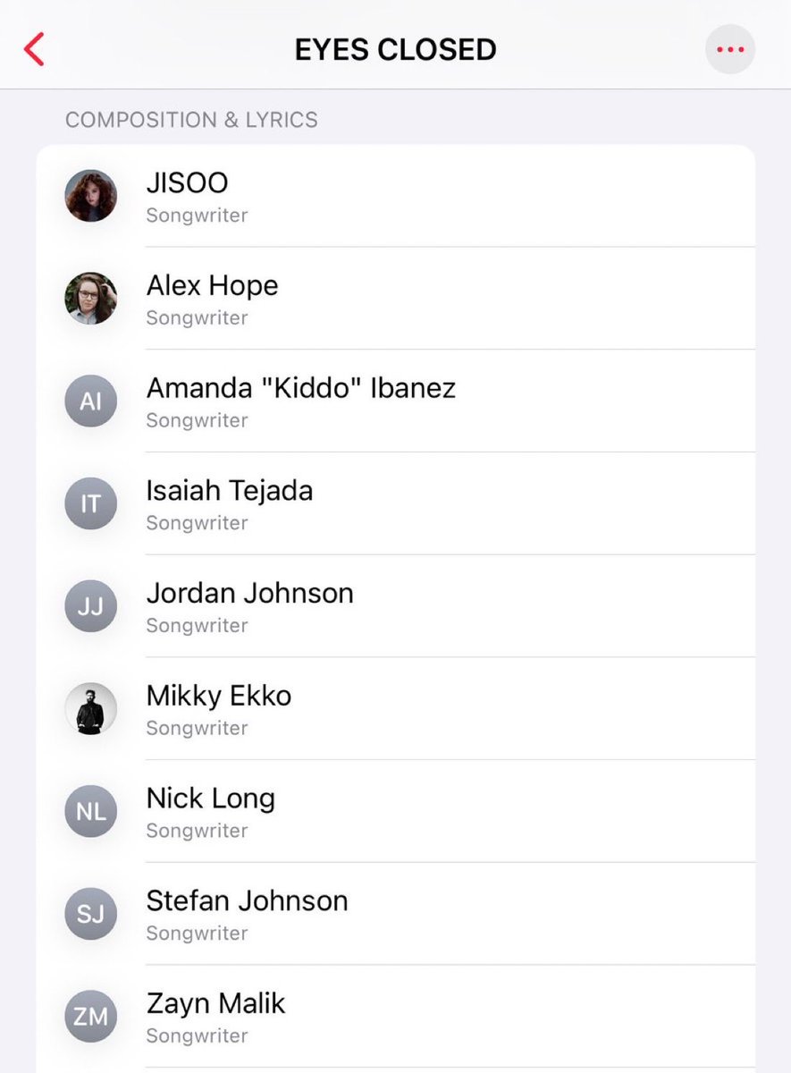 Zayn is now credited as a Songwriter of Eyes Closed on Spotify and Apple Music both! 👏🏽