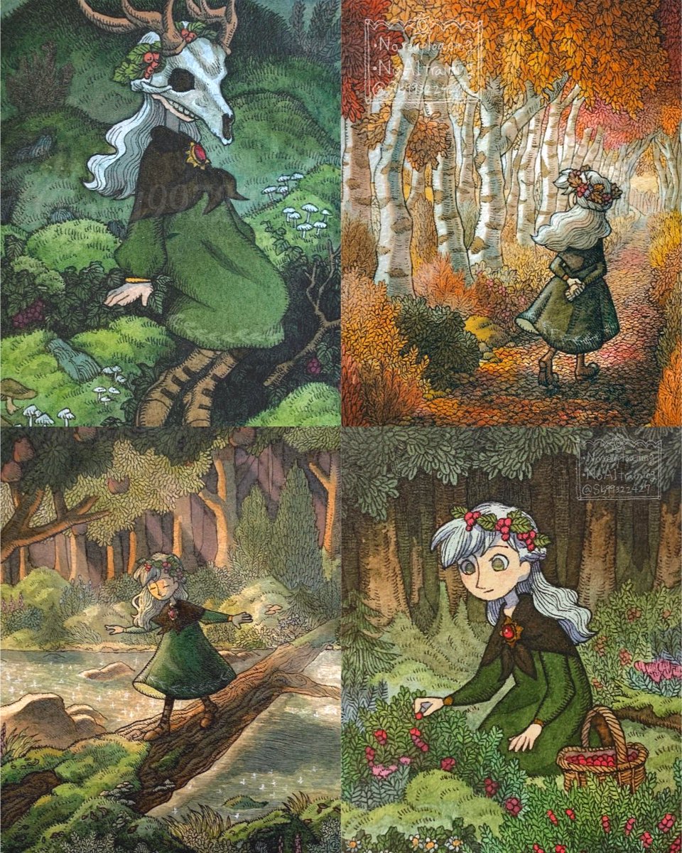 #日常原画収穫祭2025
女の子と森の風景画を描いています