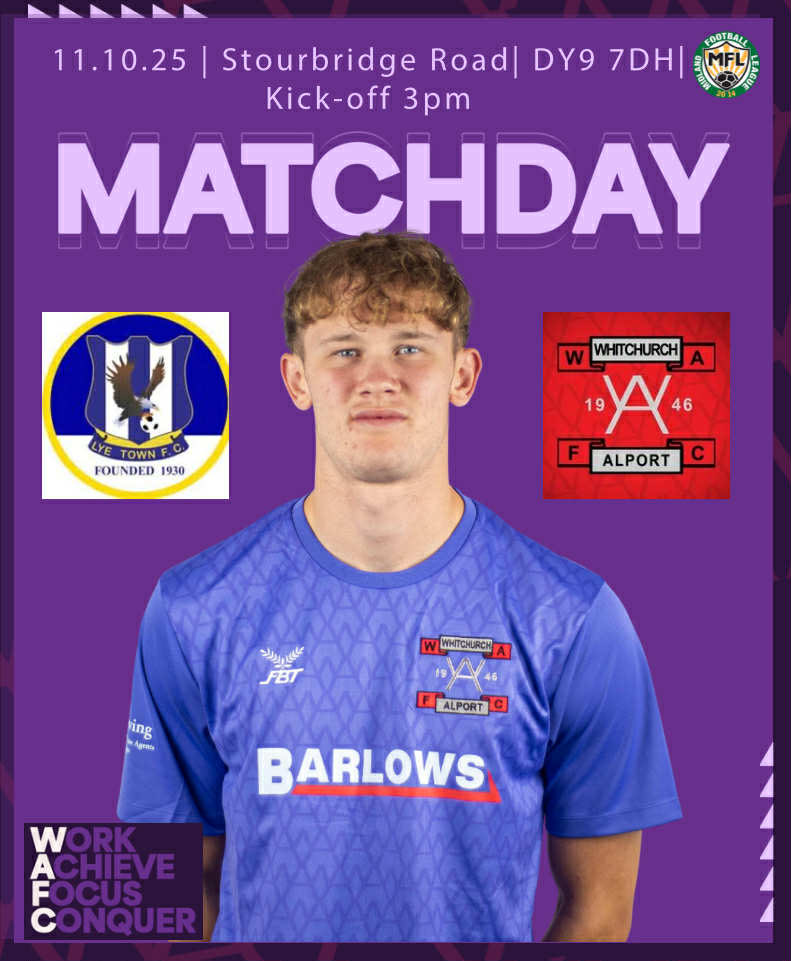 MATCH DAY 13🟣⚪️

It’s Saturday so it’s Alport match day, as this this afternoon we make the trip to <a href="/lyetownfc1930/">Lye Town Football Club</a> in the <a href="/MidlandLeague/">Capelli Sport Midland Football League</a> #WeAreAlport🔴⚪️