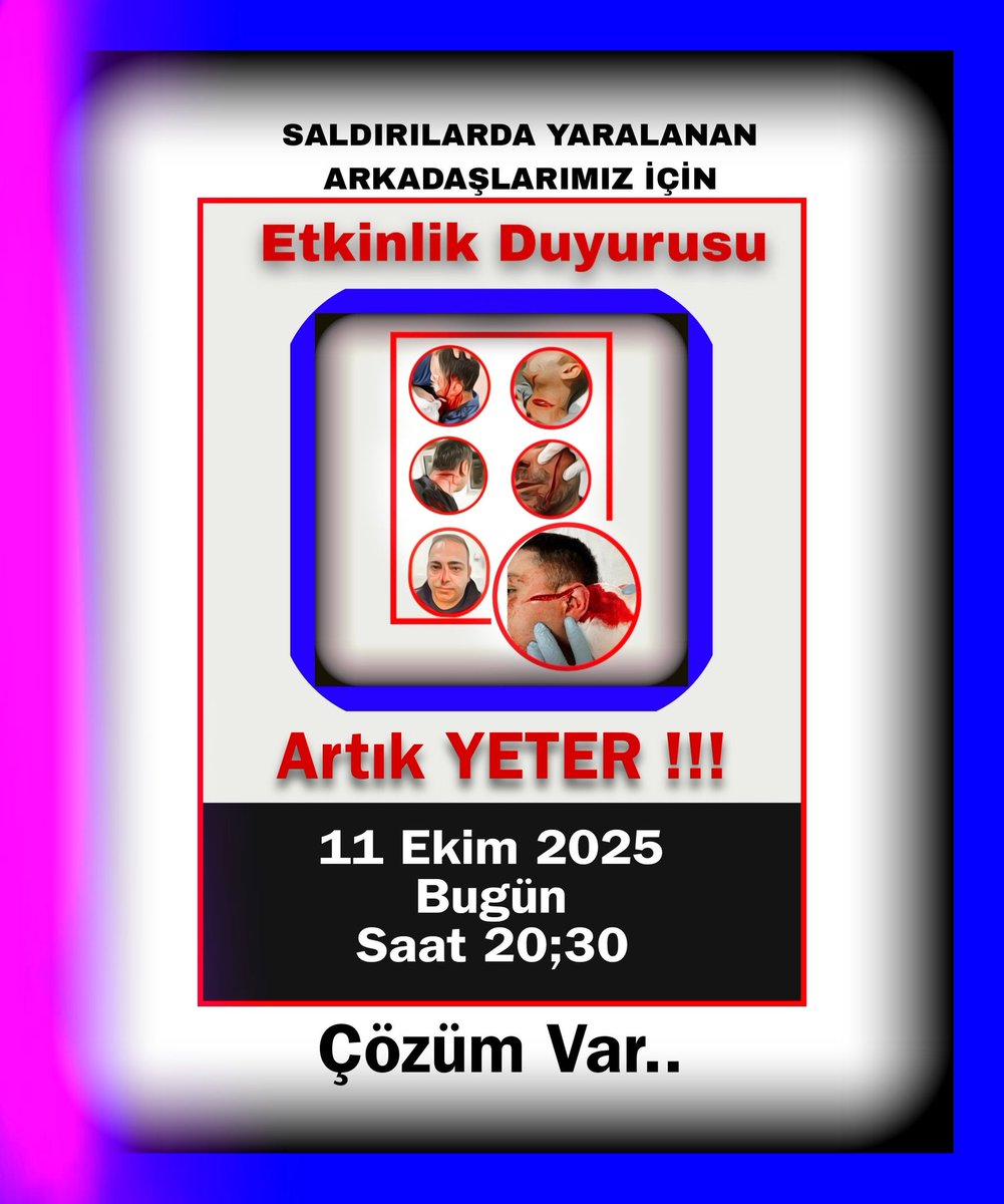 Adalet_Personel's tweet photo. Etkinlik Duyuru!

📆 11 Ekim Cumartesi
⏰️ 20.30

Artık Yeter...
"Çözüm Var"diyoruz.

İnfaz Koruma Memuru arkadaşlarımıza görevi başında yapılan saldırılara Tepki ve Çözüm sağlanması amacıyla Twitter'da yapılacak etkinliğe desteklerinizi bekliyoruz..

Kopyala, Paylaş, Duyur.. https://t.co/SIjYEnrUZU
