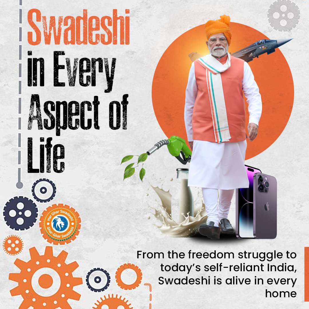 BJPShanthikumar's tweet image. From the fight for independence to building an Atmanirbhar Bharat, the timeless spirit of Swadeshi has been the heartbeat of our nation’s journey.

#PMDhanDhaanya
#AtmanirbharBharat