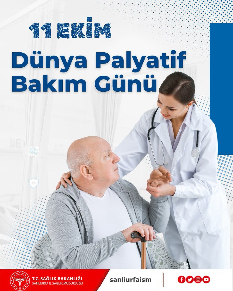 🌿 11 Ekim Dünya Palyatif Bakım Günü
Palyatif bakım; yaşamın her evresinde, hastalarımızın ve yakınlarının yanındayız demektir.
Sevgi, şefkat ve insan onuruna saygı ile… 💚
#DünyaPalyatifBakımGünü #PalyatifBakım #SağlıktaŞefkat