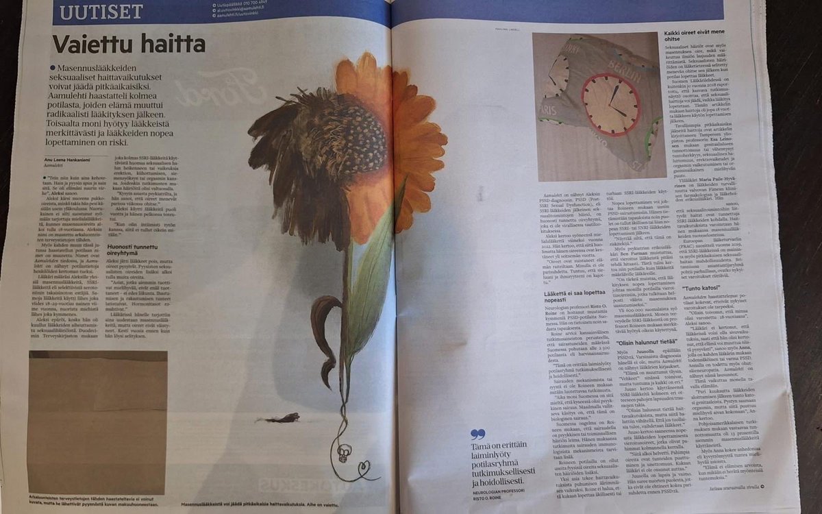 hanna_pssd's tweet image. PSSD on the front page of Finland’s second largest daily newspaper aamulehti.fi/tiedejateknolo…