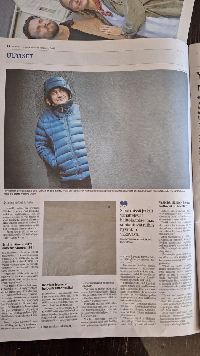 hanna_pssd's tweet image. PSSD on the front page of Finland’s second largest daily newspaper aamulehti.fi/tiedejateknolo…
