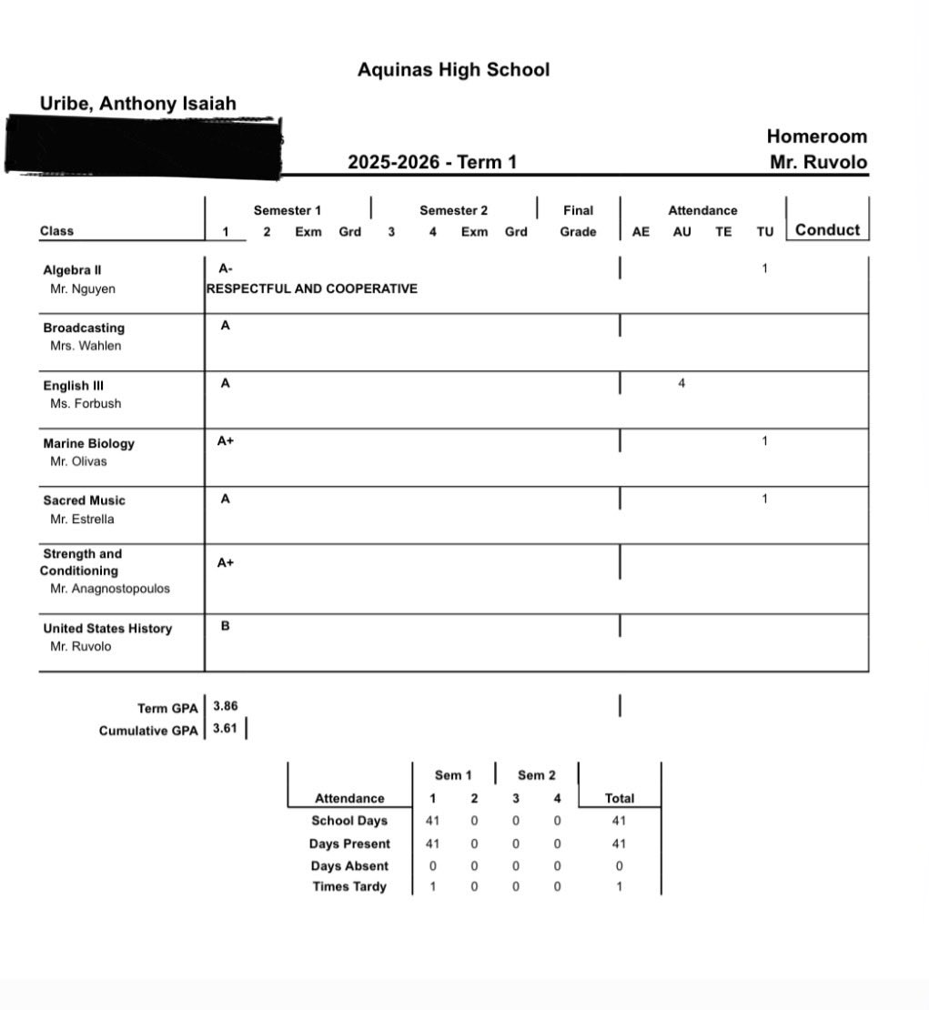 AnthonyUribe07's tweet image. Putting in work on and off the field 🏈📚 Proud of the grind that shows up in the classroom too! #StudentAthlete #HardWorkPaysOff
