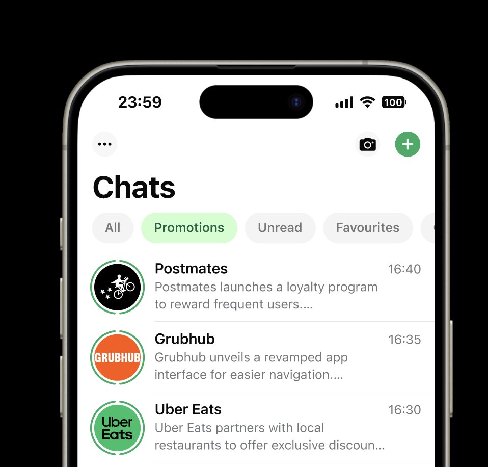 vshwjet's tweet image. Hey @WhatsApp, can you do us all a favour and move all marketing messages to a Promotions tab? 

A cleaner inbox would be great.