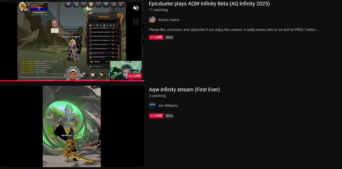 EDXap's tweet image. LIVE
• 🚨 Stream Alert
• 🧭 AdventureQuest Worlds: Infinity
• 🪙 Exclusive Access: AQW Members and Upholders
• ❄️ First Impressions from EpicDuel Players
Streamers
• 🦁 Alonzo Harris » @BigManBalance
• 🛸 A N O M A L Y » @AnomalyGaming55
• 📜 Tags: #AQW #EDCodes