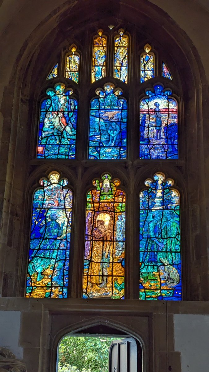 AP_Davison's tweet photo. Art installations in English cathedrals: the Parable of the Prodigal Son in stained glass by William Denny @ChChCathedralOx, dedicated at the end of last month. https://t.co/AAWJPhODN2
