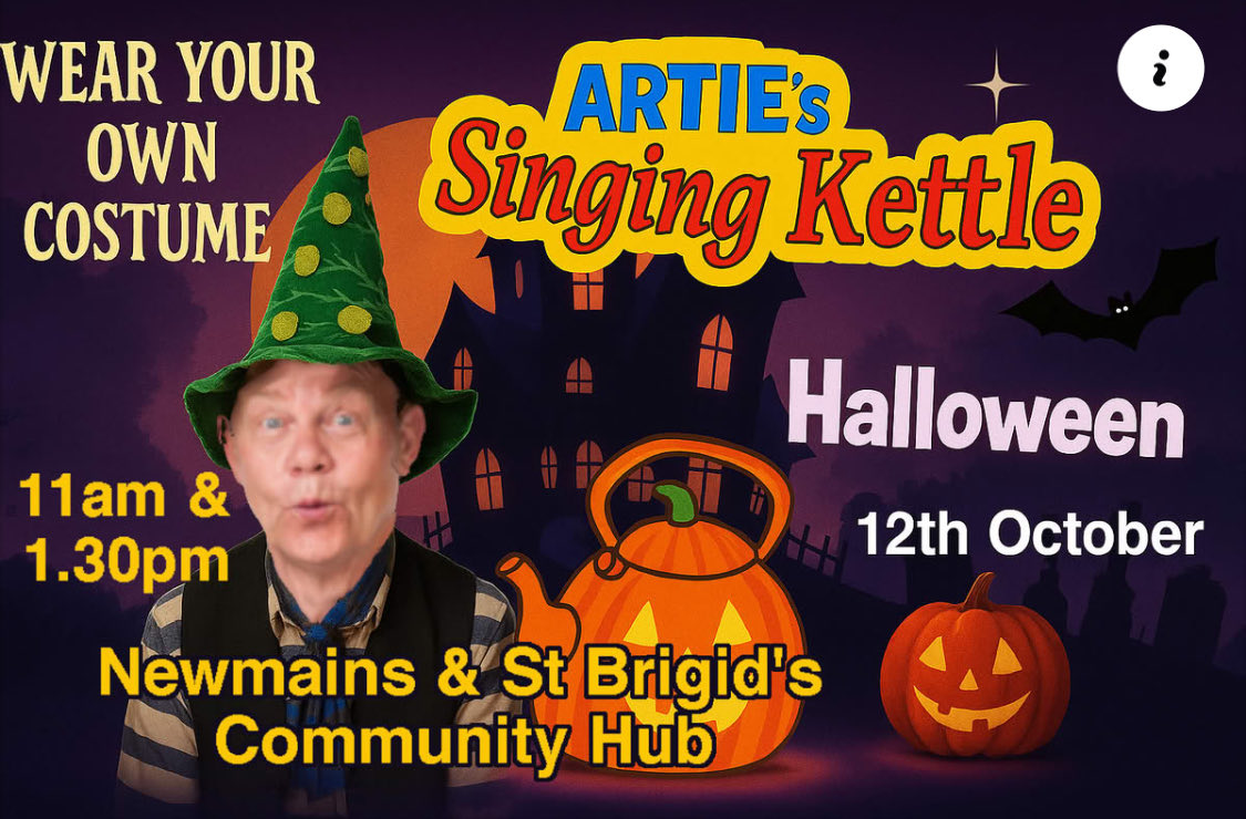 Spotlight Shotts (@spotlightshotts) on Twitter photo This Sunday Artie’s Singing Kettle comes to Newmains and St Brigid’s Community Hub with spooky songs for all the family . Get tickets here tickettailor.com/events/spotlig… RT Pls <a href="/StBrigidsPTA/">St Brigids Newmains PTA</a> <a href="/MorningsidePS/">Morningside Primary</a> <a href="/ClareAdamsonSNP/">Clare Adamson MSP</a> This Sunday Artie’s Singing Kettle comes to Newmains and St Brigid’s Community Hub with spooky songs for all the family . Get tickets here tickettailor.com/events/spotlig… RT Pls <a href="/StBrigidsPTA/">St Brigids Newmains PTA</a> <a href="/MorningsidePS/">Morningside Primary</a> <a href="/ClareAdamsonSNP/">Clare Adamson MSP</a>