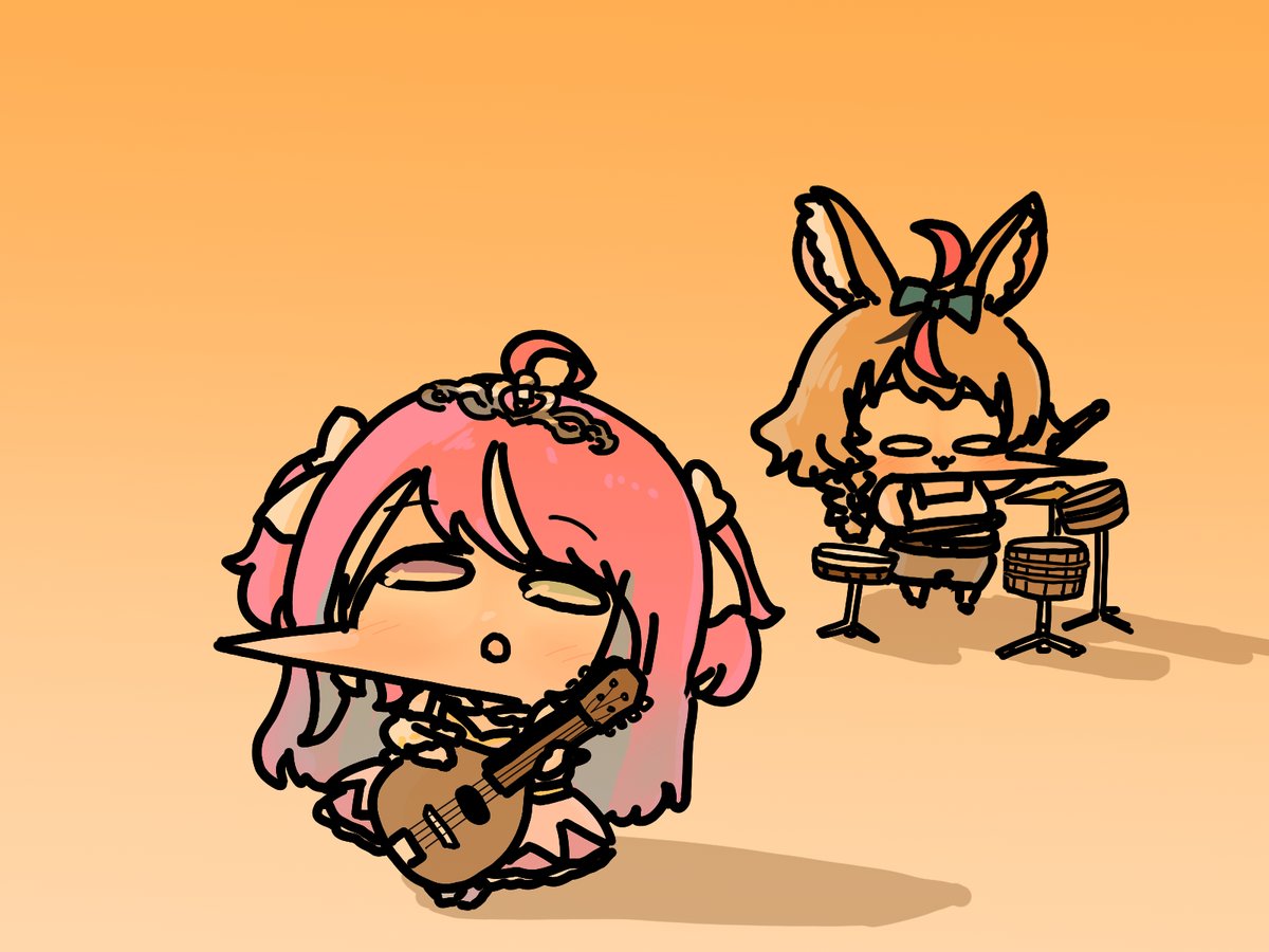 姫森ルーナ ,尾丸ポルカ 「#ルーナート #絵まる」|ギ酸のイラスト