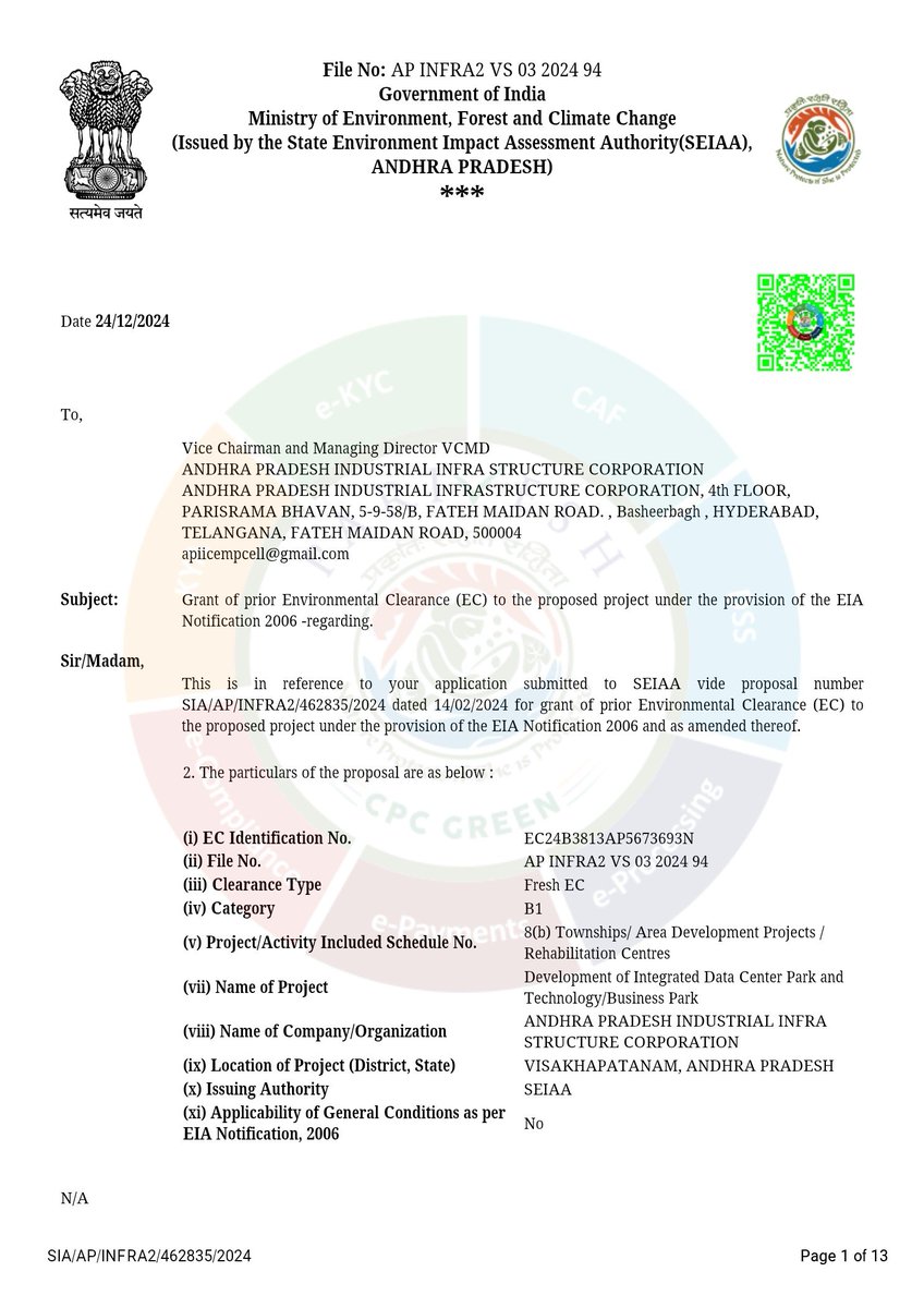 platterstats's tweet photo. 📍IT PARK_MADHURAWADA_HILL 4
💎Incorporated : 30/03/2021
💎Land Allotted : 07/06/2022
💡Sale Deed : 06/07/2022✅
💎Foundation Stone : 03/05/2023
💎Applied for Environmental Clearance : 14/02/2024
💡EC Granted : 24/12/2024
💡Implementation Due Date : 05/07/2029 https://t.co/xSTeEQkd0u