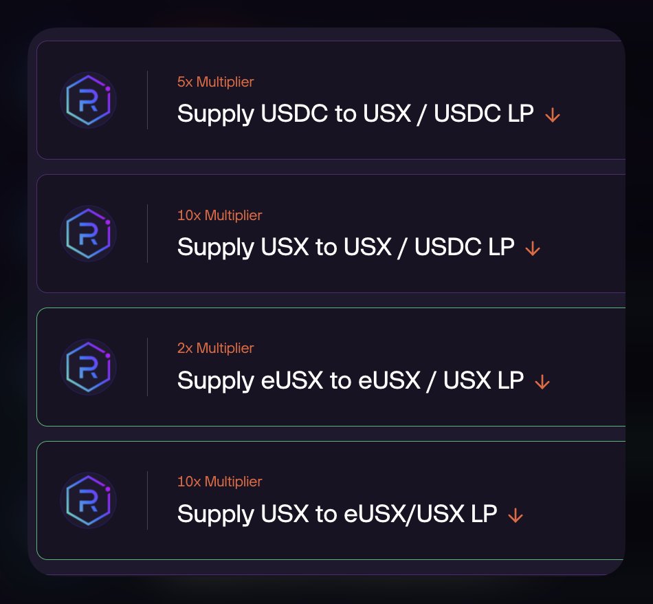 gomtu_xyz's tweet image. comparing 10x points opportunities on @solsticefi .

USX/USDC and eUSX/USX pool both gives 10x flare points,

and supplying USDC also gives 5x multiplier with 3.23% apy, 

so I feel like going for the USDC/USX is the best strategy to get the most flares.