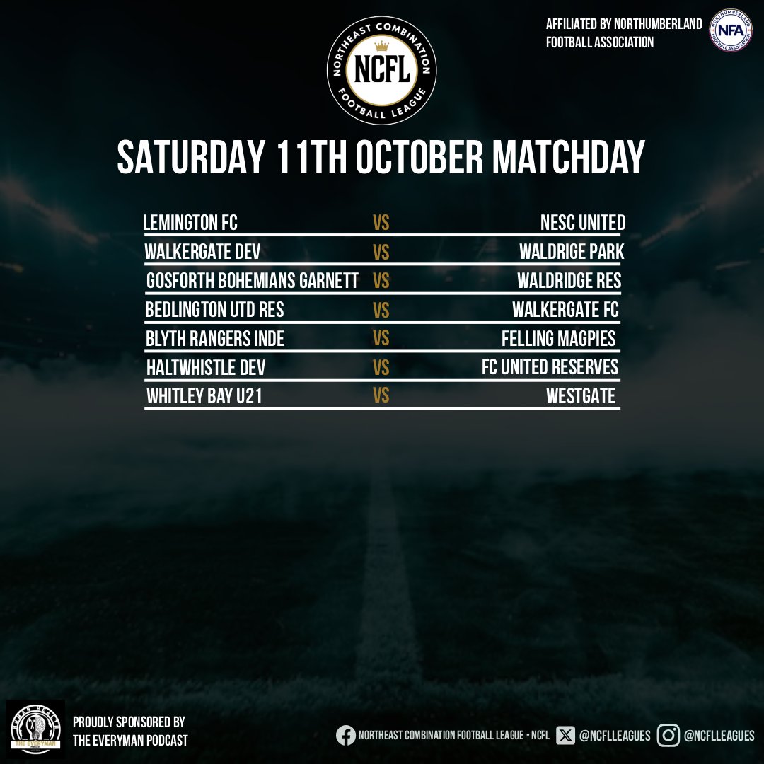 ⚽ MATCHDAY ⚽

It’s game time! 🔥

The league action continues today — who's taking the points? 💪

#NCFL