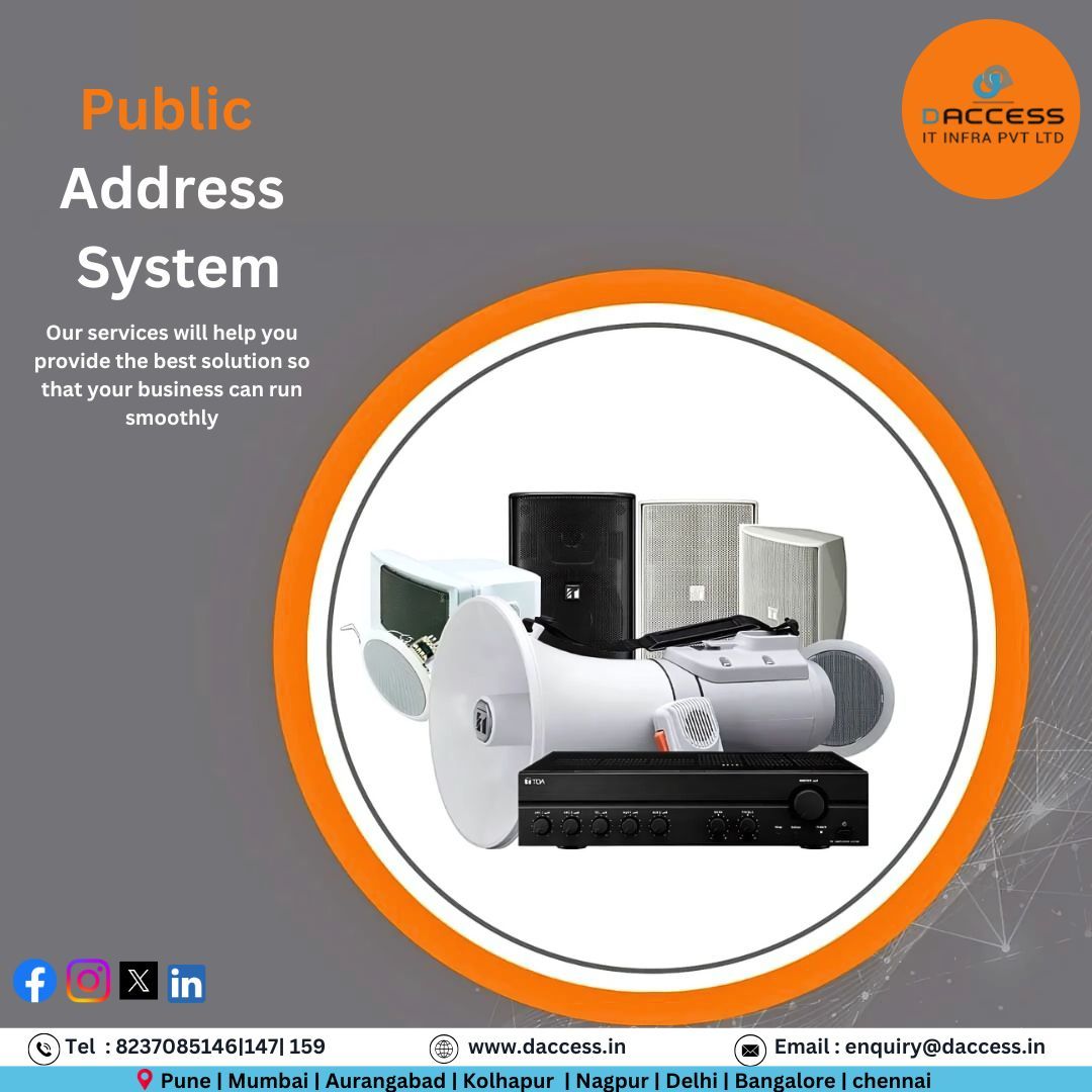 daccessitinfra's tweet image. Daccess IT Infra Pvt Ltd specializes in audio solutions, particularly public address systems.

For any queries, you can reach us at Contact Person:
Dr. Nilesh Thakare
Email: enquiry@daccess.in
Tel: +918237085146 |147| 159
Web: daccess.in
#PASystem #SoundSystem #Audio