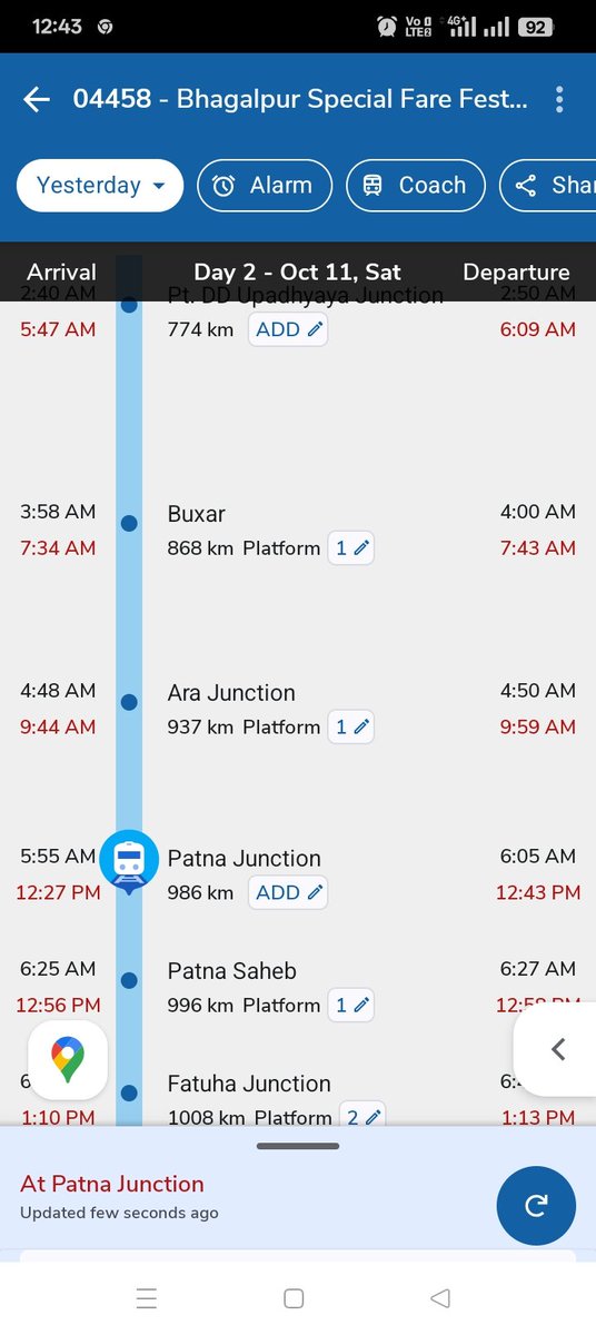 school_omsanjit's tweet photo. @RailMinIndia @NitishKumar  आखि़र कब तक बिहार वासियों को ठगा जा रहा है स्पेशल ट्रेन का किराया अधिक, ट्रेन अधिकतम लेट, ऐसा क्यों? अगर स्पेशल ट्रेन चलाए है तो समय से पहुंचने पर भी बात कीजिए। क्या बिहार वासियों की समय की value नहीं है, देखे 04458 ट्रेन लेट ही होती हैं क्यों? https://t.co/sQr8m3L7XD