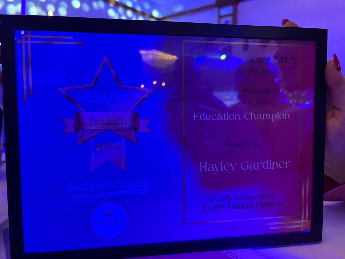 PCABlackpool's tweet image. 🎉 Congratulations to Miss Gardiner – winner of the Education Champion Award at the #LocalHeroAwards! Honoured for her amazing work in special education ⭐️👏 @PCAprimary @PCAsecondary @PCAOracle @SeaViewTrust 
#EducationChampion #PCAproud #BlackpoolSchools
